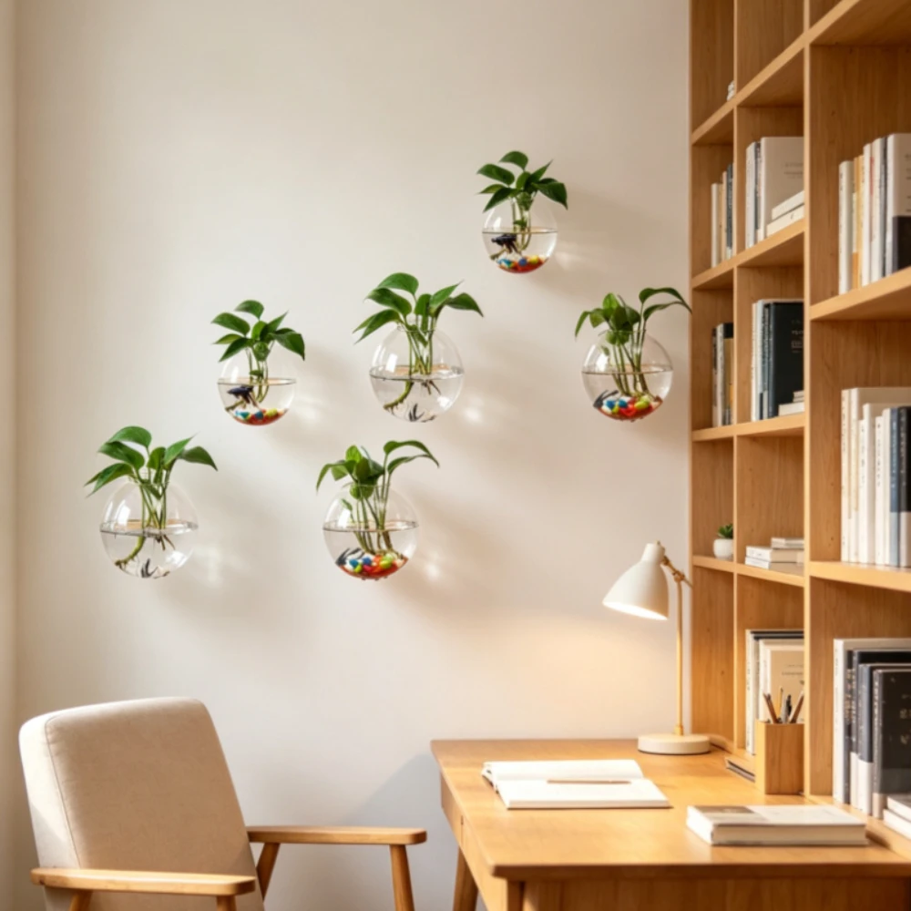 壁掛け式のガラス製水耕栽培花瓶。丸い形状で、植物の増殖に最適 - Propagation Station Vase のレビューと価格
